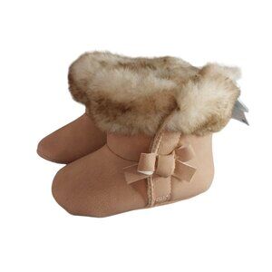 Boots 3-6 Months Child )f Mine By Carters Faux Fur Infant Baby Shoes NWT